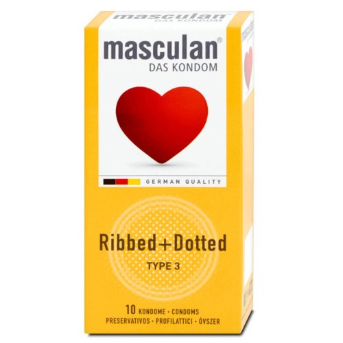 ماسكولان واقي ذكري مضلع ومحبب 10حبة 0035