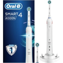   أورال بي فرشاة أسنان سمارت الكهربائية  4 4000 إن القابلة لإعادة الشحن مع إمكانية الاتصال بالبلوتوث