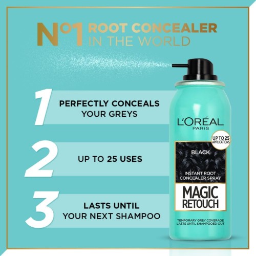 LOREAL SPRAY INSTANT ROOT CONCEALER BLACK 75 ML
