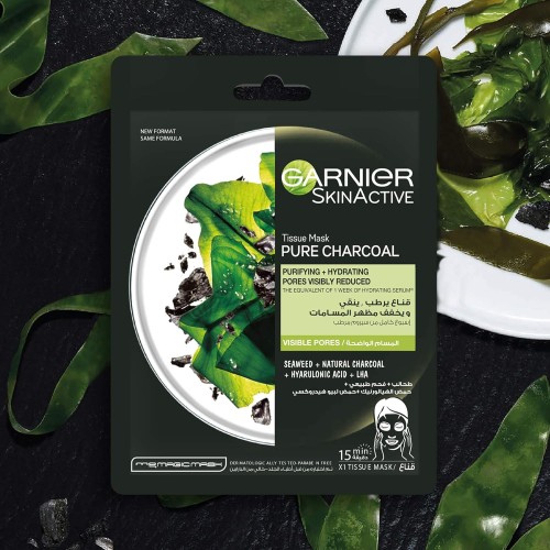 غارنييه - قناع مناديل - 32 جم - كاركول نقي