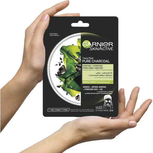 غارنييه - قناع مناديل - 32 جم - كاركول نقي